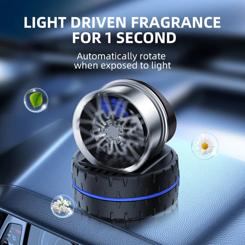 GPRGIT Solar Wheel Spinning Car Tire Aromatherapy Dashboard Decoration Plastic