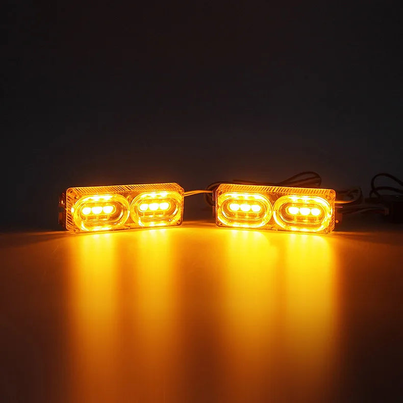 12V New Automotive Front Grille LED Strobe Lights Set Emergency Light Bar LED Warning Flashlight Truck Caution Side Marker Light