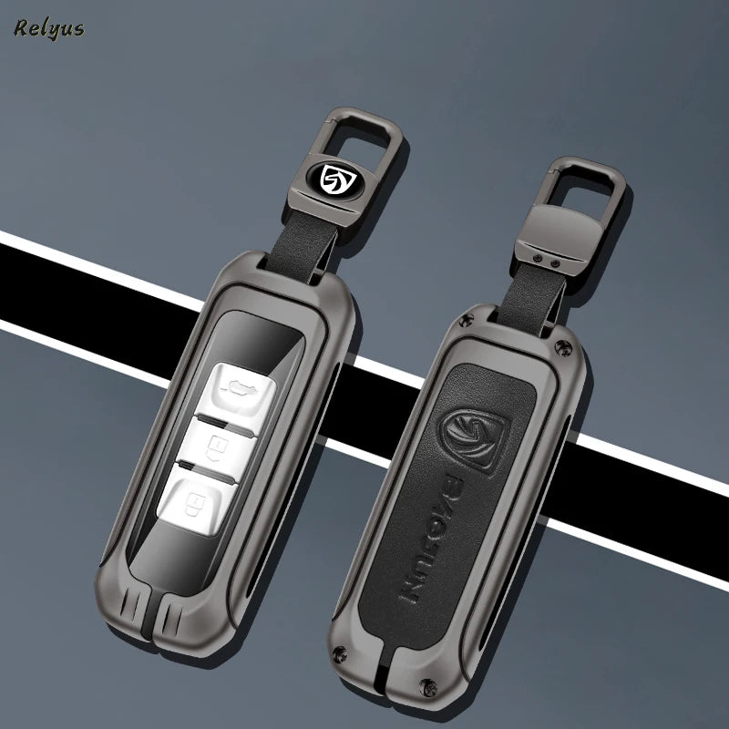 GPRGIT High Quality Car Key Case Alloy Leather Keychain for Baojun 510 730 360 560 RS-5 530 630 for Wuling Hongguang S