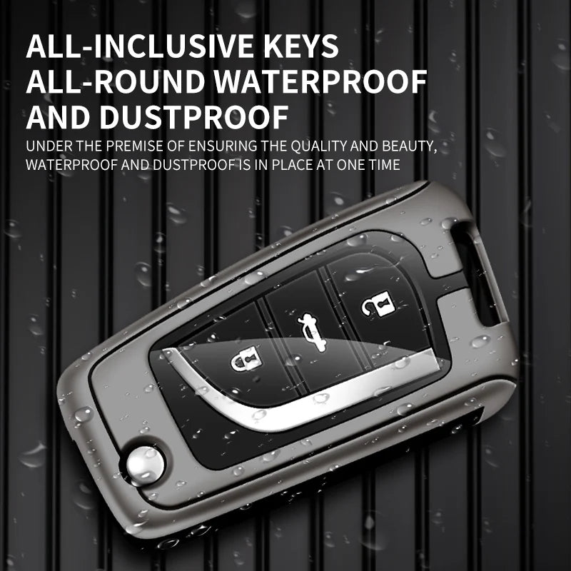 GPRGIT Zinc Alloy Leather Car Logo Key Case Cover for Toyota Auris Corolla Avensis Verso Yaris Aygo Scion TC IM 2015 2016 Camry RAV4