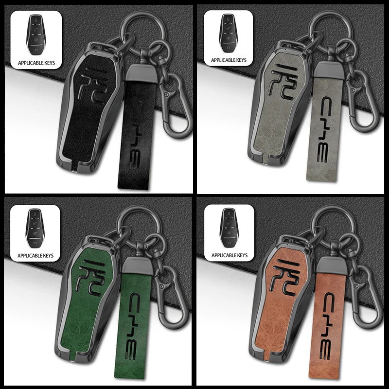 GPRGIT Car Key Case Cover for BYD Yuan Tang Plus Atto 3 Han EV Tang DM 2023 Metal Remote Fob