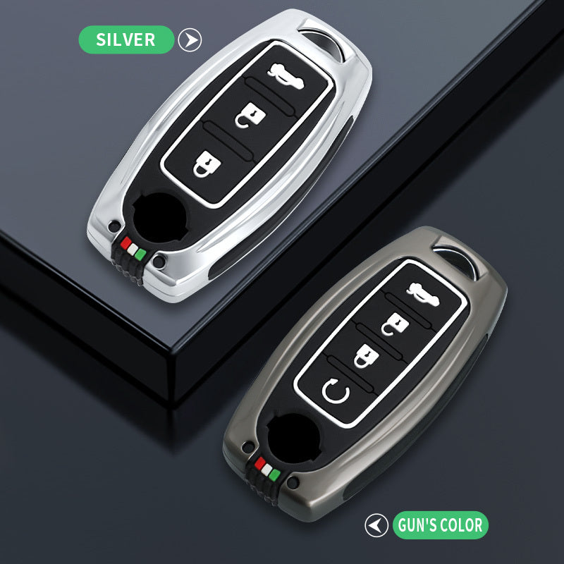 GPRGIT Metal Key Case Cover for Nissan Rogue X Trail T32 T31 Qashqai J11 J10 Kicks Tiida Pathfinder Murano Juke Versa Note Infiniti