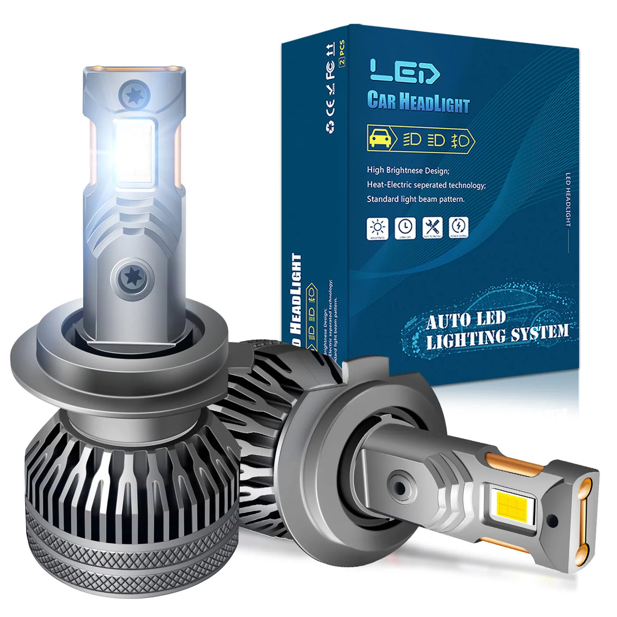 1Pair Car Headlights H1 H3 H7 H4 9005 9006 HB3 HB4 H11 9012 LED Lights for Headlamps of Fog Bulbs 140W