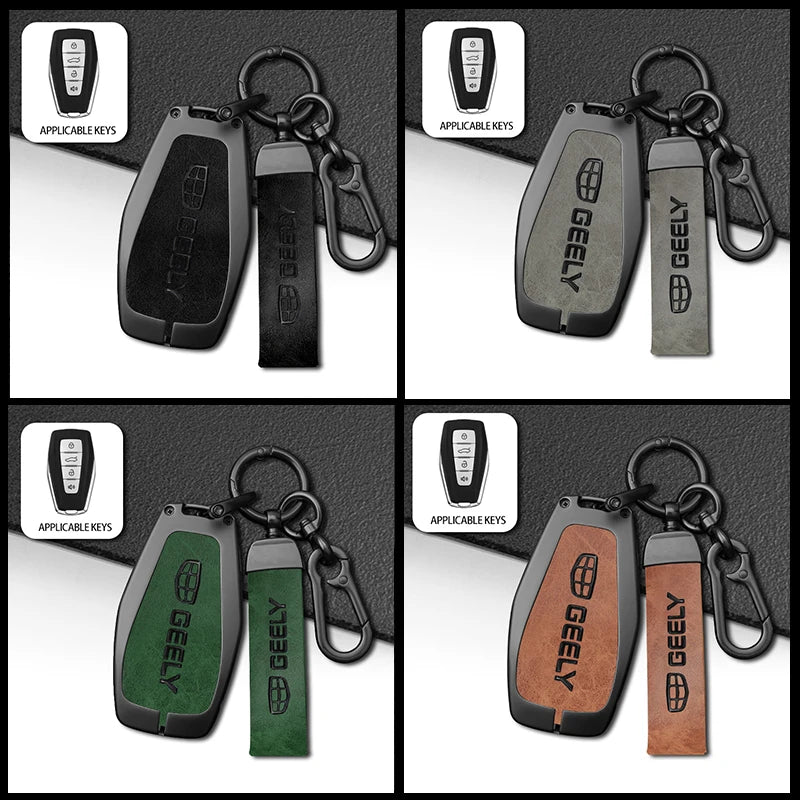 GPRGIT Car Key Case Cover for Geely Coolray Atlas Boyue NL3 Emgrand SUV GT GC9 Borui Azkarra Haoyue L Monjaro L Tugella Xingyue Haoyue
