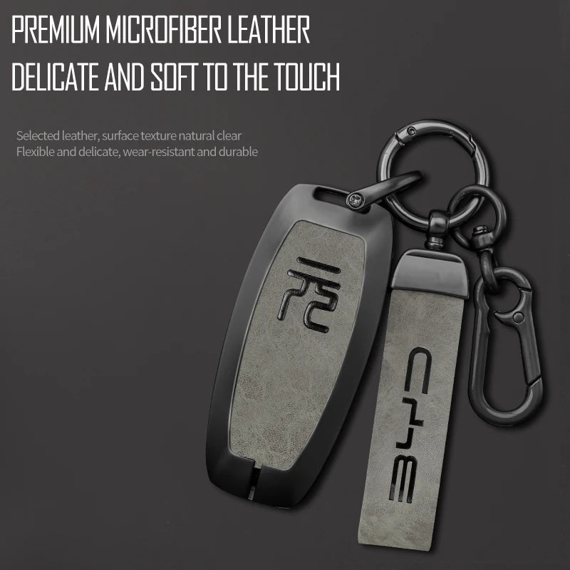 GPRGIT Car Key Case Cover for BYD Yuan Tang Plus Atto 3 Han EV Tang DM 2023 Metal Remote Fob