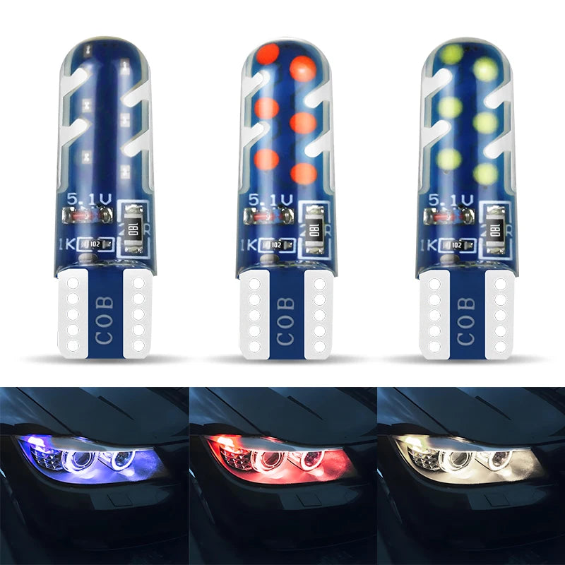 GPRGIT New T10 Width Indicator Motorcycle LED Silicone COB Bulbs 12SMD Flashing DRL Lights