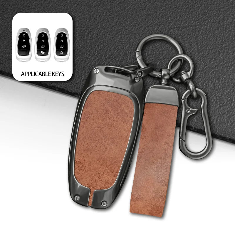 GPRGIT Zinc Alloy Car Key Cover Case for Hyundai Santa Fe Tucson 2022 NEXO NX4 Atos Prime Solaris 2021