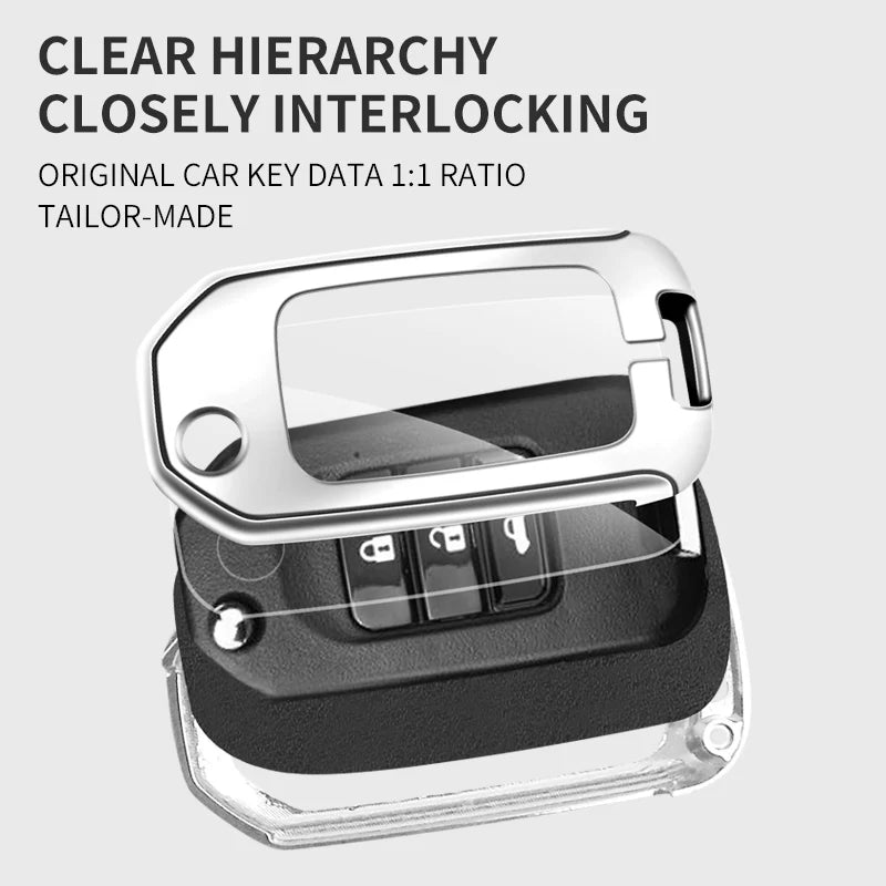 GPRGIT Zinc Alloy Car Key Case Cover Shell Holder Protector for Honda XRV CRV Civic Accord City Jazz Marina Wisdom