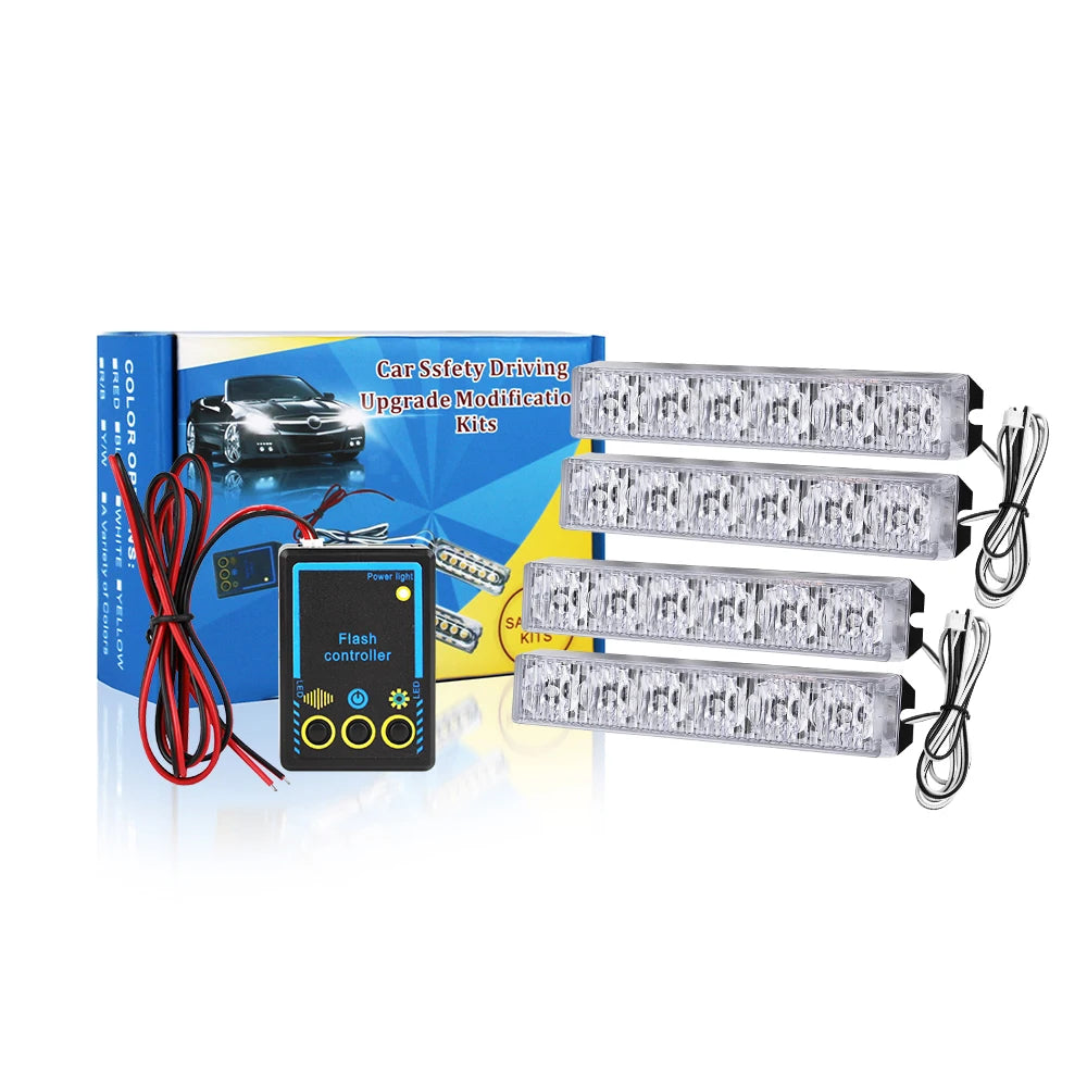 DC12-24V 6LED Emergency Vehicle Surface Mouted Warning Light Truck Amber Blue Red LED Emergency Strobe Lights