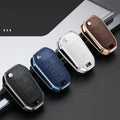 GPRGIT Aluminum Alloy+Leather Car Key Cover Case for Peugeot 3008 208 308 RCZ 508 408 2008 407 307 4008
