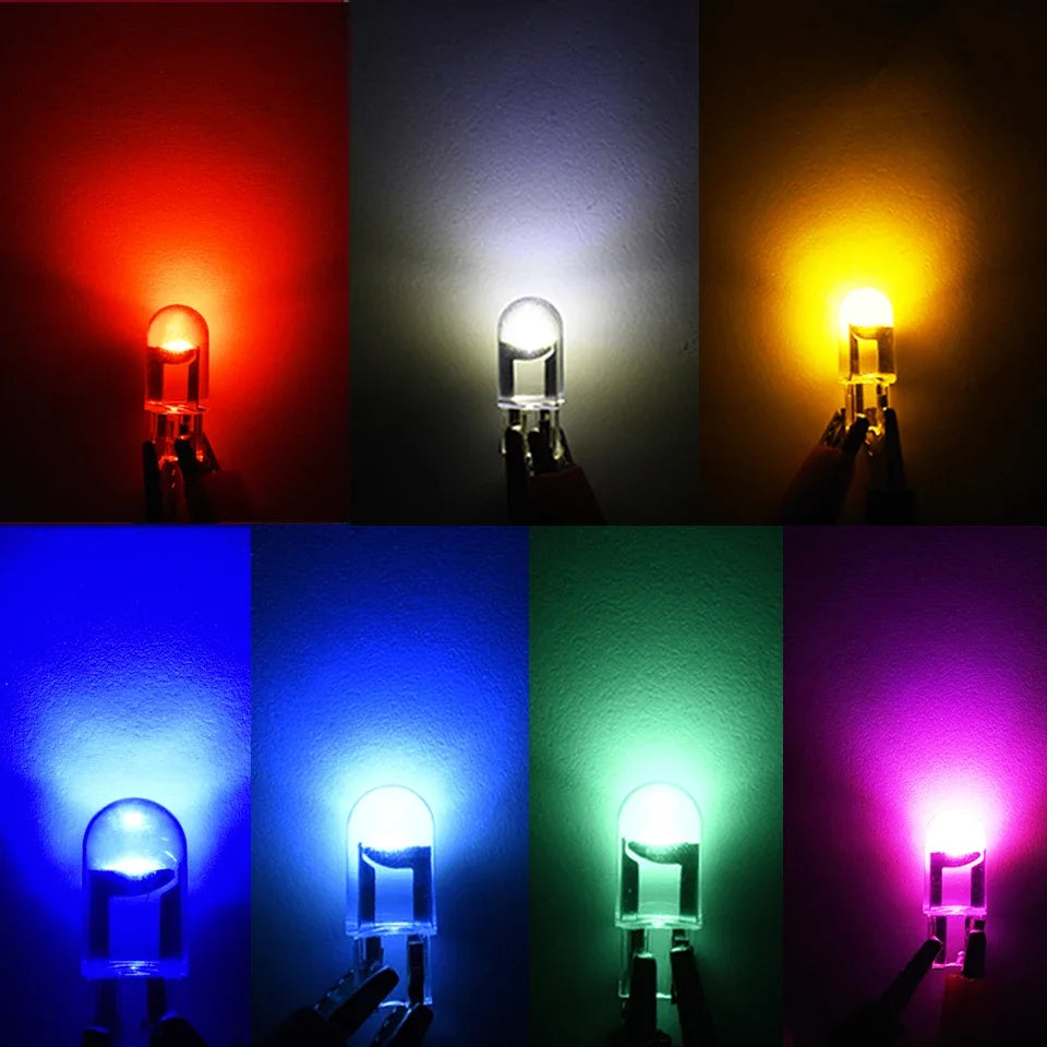 GPRGIT 12V Car LED Bulb T10 W5W 194 168 COB Glass 6000K White License Plate Lamp Interior Dome Reading Bulb