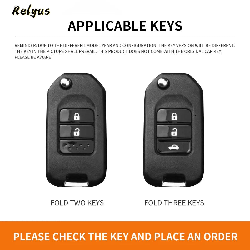 GPRGIT Zinc Alloy Car Key Case Cover Shell Holder Protector for Honda XRV CRV Civic Accord City Jazz Marina Wisdom