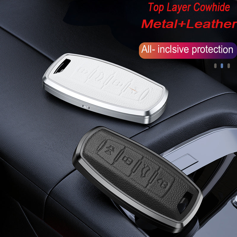 GPRGIT Aluminum Alloy+Leather Car Key Cover Case for Great Wall Haval H6 H7 H8 H9 F5 F7 H2S Coupe