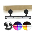 LED High Beam Strip 17in 3P 44cm Car Roof Warning Light Grille Strobe DRL Lane Emergency Suction Cup Light