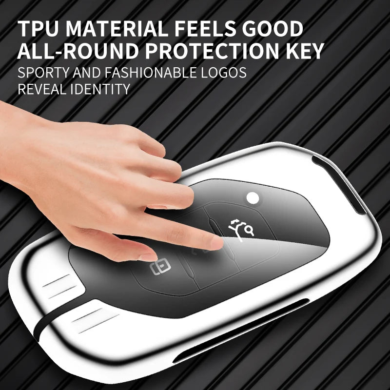 GPRGIT Car Logo Zinc Alloy Leather Car Key Case Cover for DongFeng DFM 370 S560 AX7 AX5 AX4 AX3 MX5 Keychain Styling Accessories