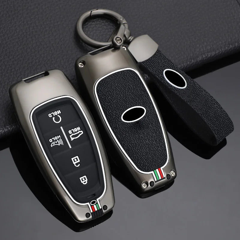 GPRGIT Zinc Alloy 3/4/5 Button Car Key Shell for Hyundai Santa Fe Tucson 2022 NEXO NX4 Atos Solaris Prime 2021