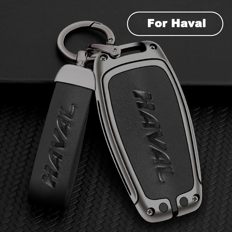 GPRGIT Zinc Alloy Leather Key Case Cover Shell for Great Wall Haval Hover H1 H4 H6 H7 H9 F5 F7 H2S GMW Coupe Key Fob Auto Accessories