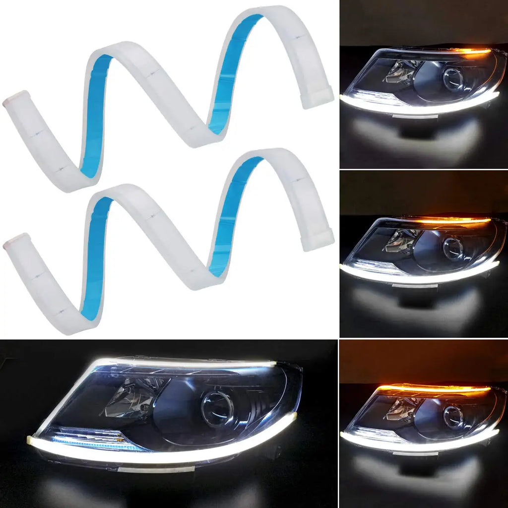 GPRGIT Two-Color Ultra-Thin Daytime Running Light Strip Light Flexible LED Turn Signal Light