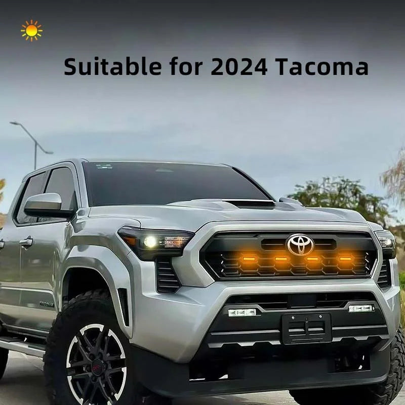 GPRGIT 4-Piece LED Grille Light for 2024 Toyota Tacoma - DRL Yellow/White Fog Warning Light