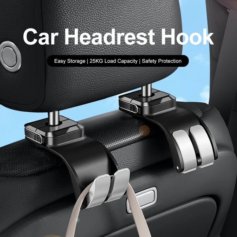GPRGIT Multi-functional Car Headrest Hook Storage Rack - Adjustable Car Seat Back Hook Suitable for Handbags and Backpacks