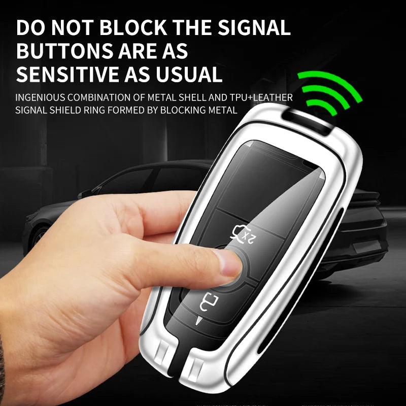 GPRGIT New Metal Car Logo Key Case for Ford Fusion Mustang Explorer F150 F250 F350 EcoSport Edge S-MAX Ranger Lincoln Mondeo MKC MKZ