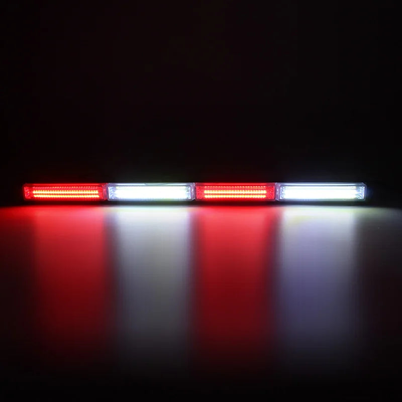 23 Inch Vehicle LED Warning Light Bar Safety Caution Emergency White Amber Strobe Light Bars for Trucks ATV Tow Tractor 12V 24V