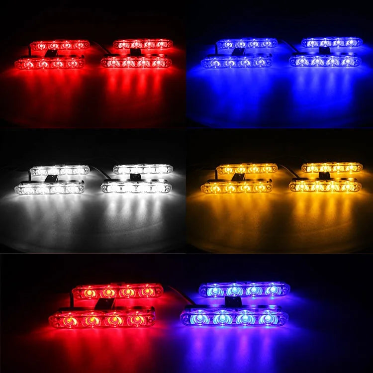 4-Piece LED Strobe Grille Light Strip Red/Blue with Remote, Model XA9204-4