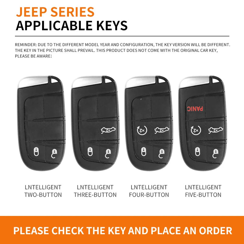 GPRGIT Zinc Alloy Leather Car Key Case Cover for Jeep Renegade Commander Grand WK2 KL Chrysler 200 300C Dodge Wrangler