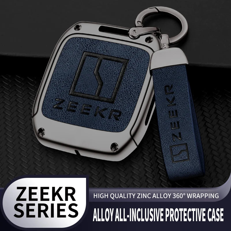 GPRGIT High Quality Zinc Alloy Leather Car Key Case Cover for ZEEKR 001 Holder Keychain Keyless Protector Styling Accessories