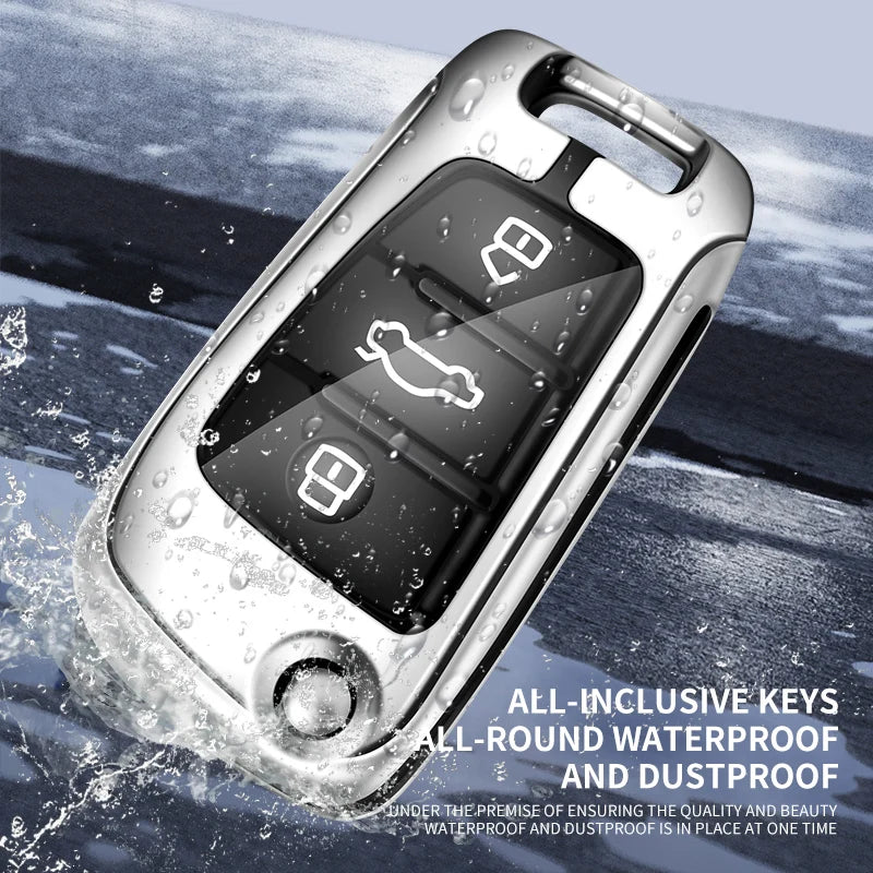 GPRGIT Flip Folding Zinc Alloy Leather Car Key Case Cover Shell for JAC JS2 S2 S3 S5 S7 T40 T50 Sei 3 2019 2021 A5 R3 Auto Accessories