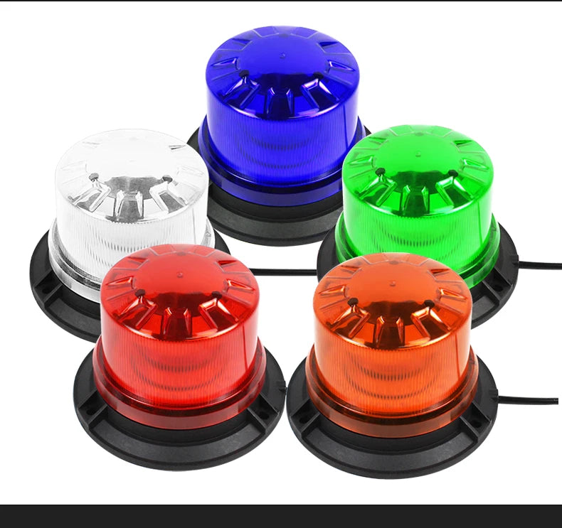 New 12V/24V LED Rotating Emergency Beacon Lights Flashing Signal Roof Ambulance Truck Strobe Magnet Mounted Warning Light