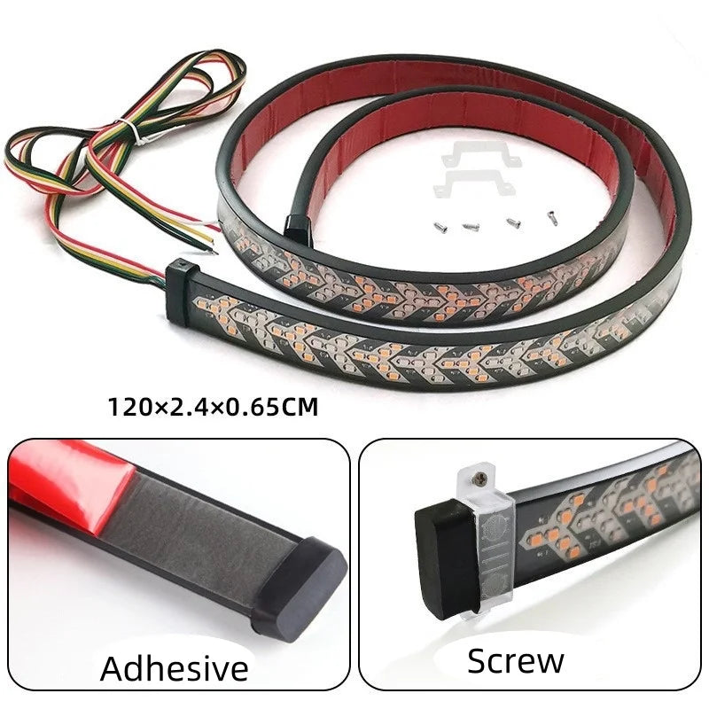 GPRGIT 12V RGB LED Tail Light Strip 9W Silicone Brake Turn Signal for Truck Pickup