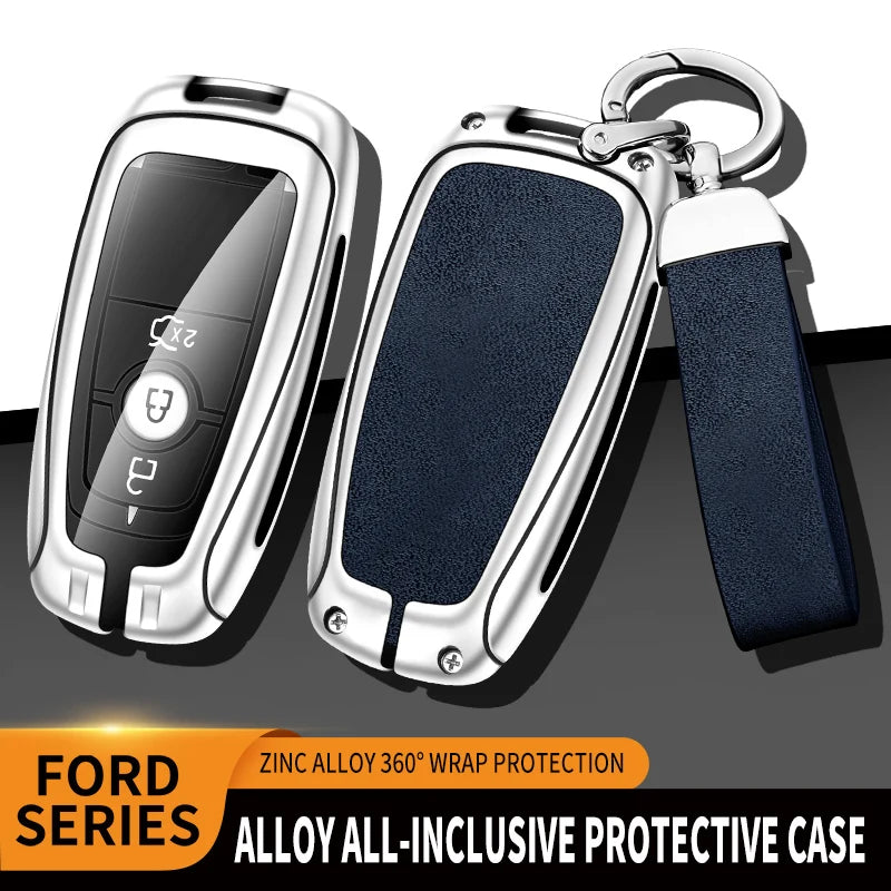 GPRGIT Metal Car Key Case Custom Car Logo Shell for Ford Mondeo Explorer F150 F250 Edge Fusion Mustang Ecosport for Lincoln MKX MKC