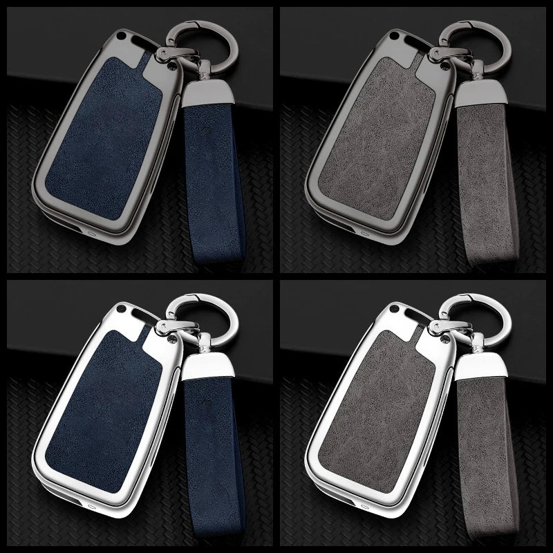 GPRGIT Metal Leather Car Key Cover Case for VW Golf 7 MK7/SEAT Ibiza/Leon/Skoda Octavia/Tiguan/Ateca