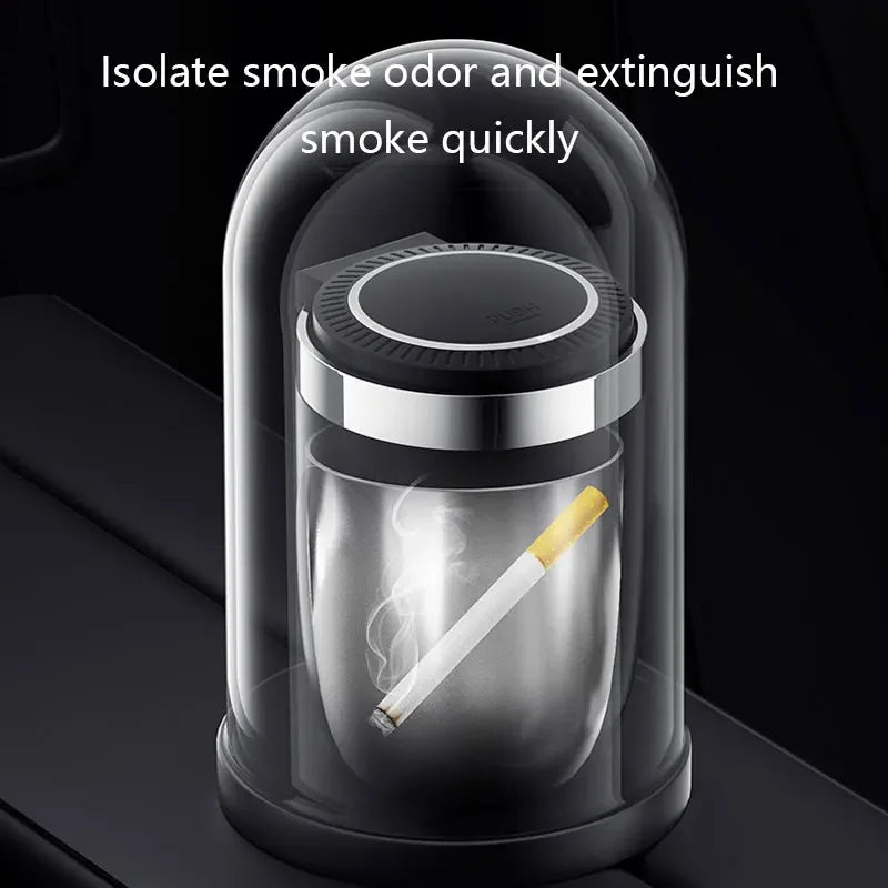 GPRGIT Portable Car LED Ashtray Universal Auto Ashtray Cigarette Ash Holders Cup Car Interior Decor Smokeless Auto Holder Box