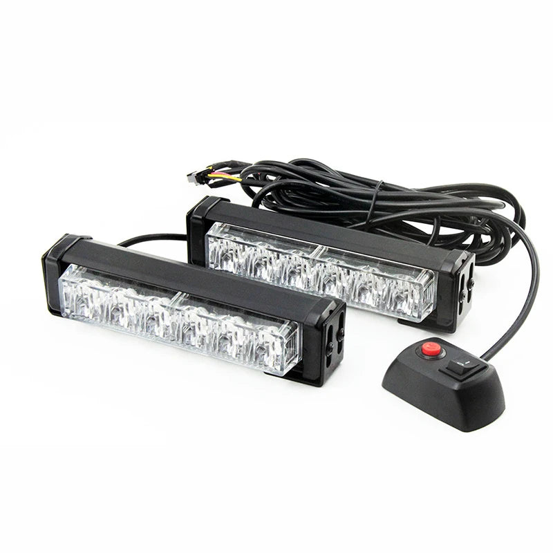 Car Truck 4 In1 6LED Emergency Strobe Flashing Light Bar Car Grille Dash Deck Warning Lamp Light Bars for Vehicles 12V