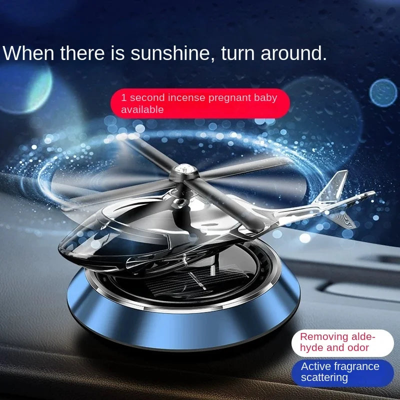 GPRGIT Solar Rotating Aircraft Car Perfume Air Freshener Solid Balm Metal