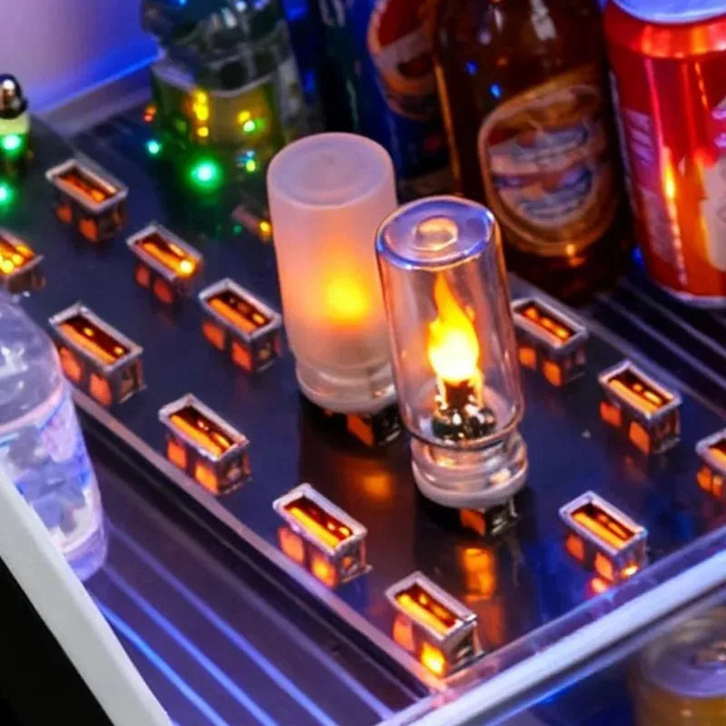 GPRGIT USB LED Flame Ambient Night Light for Car Interior Decoration - 5V, Flickering Candle Effect