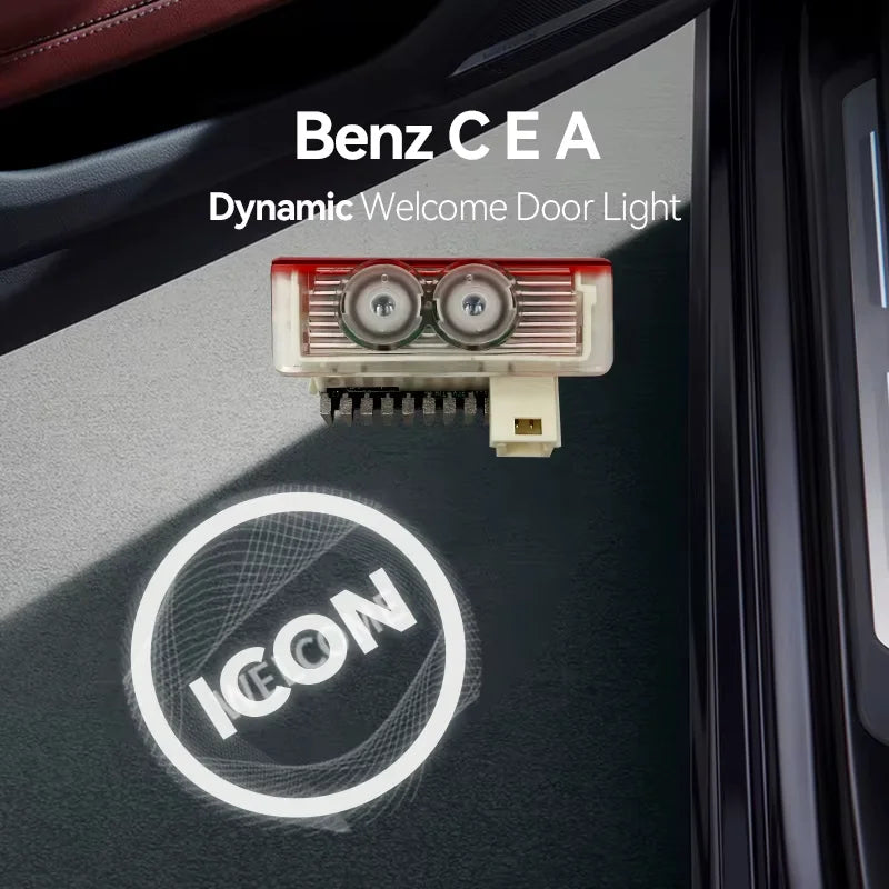 GPRGIT Ambient Wireless LED Door Logo Projection Light for Mercedes-Benz E B ML GL Class 12V