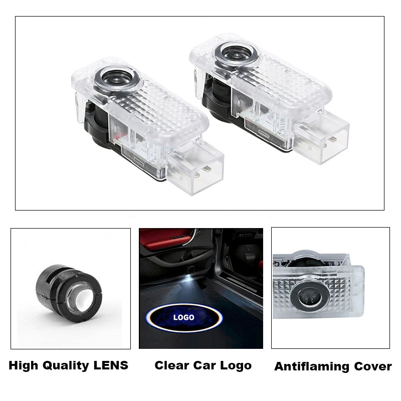 GPRGIT Volkswagen Touareg Phaeton 2000-2015 LED Logo Ghost Door Light Projector Welcome Emblem Lamp 12V
