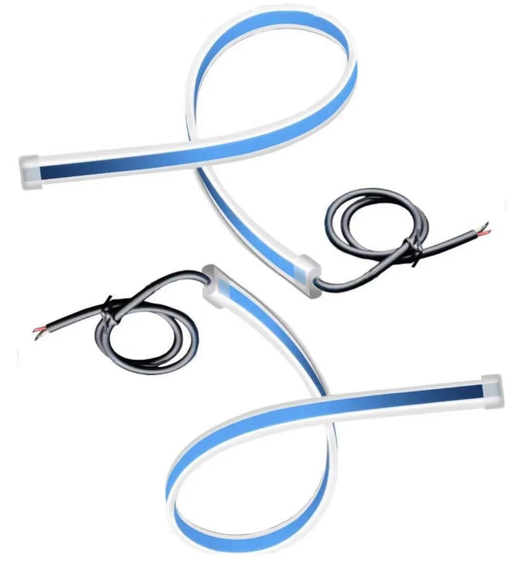 GPRGIT Super Slim Strip Tape Lights Daytime Running Light 30CM White Yellow Blue LED Strip Headlight 12V Flexible Tube DRL