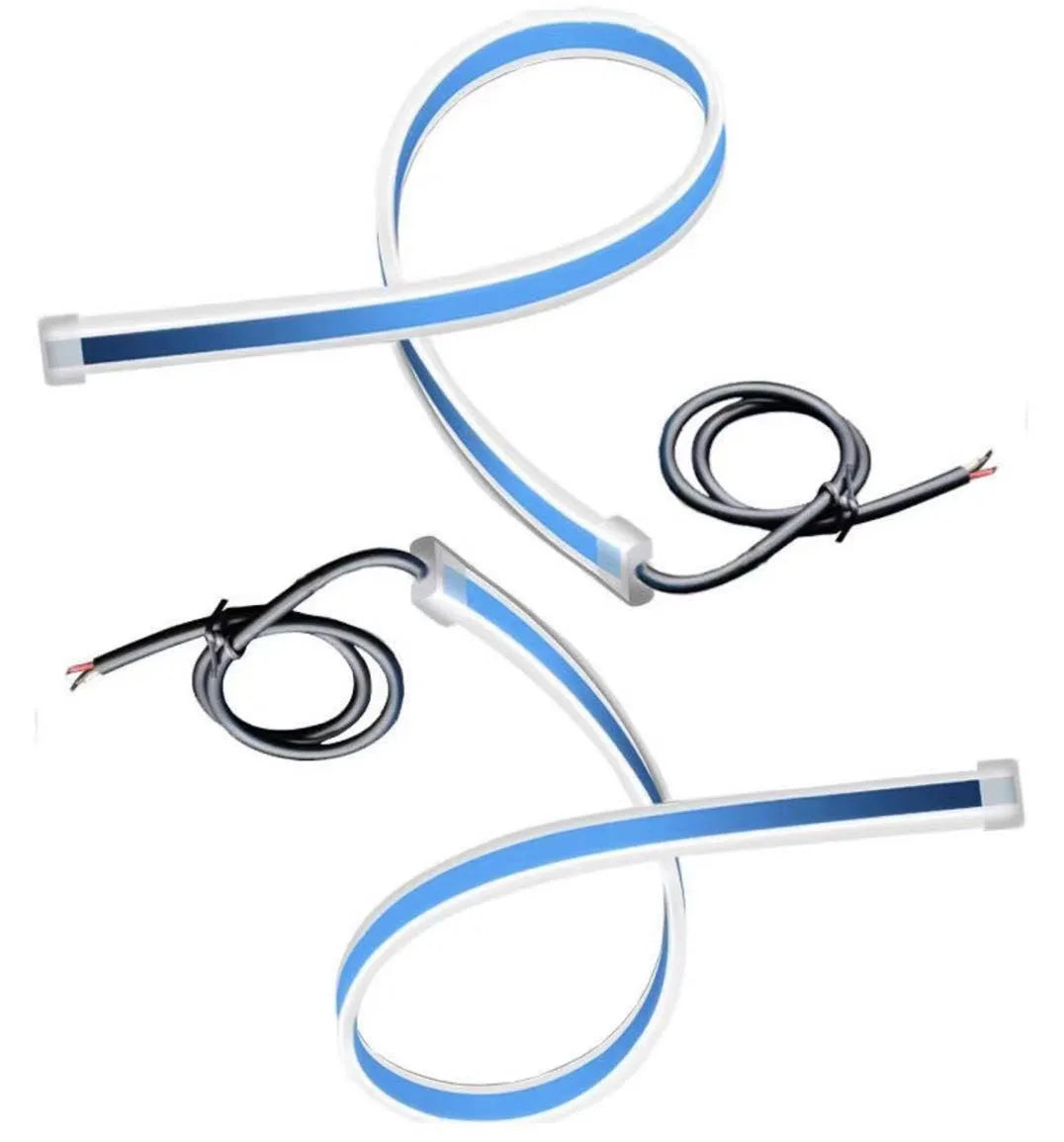 GPRGIT Super Slim Strip Tape Lights Daytime Running Light 30CM White Yellow Blue LED Strip Headlight 12V Flexible Tube DRL