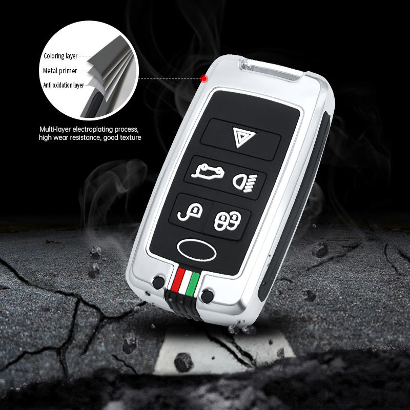 GPRGIT Zinc Alloy Car Key Case Cover Shell for Land Rover Range Rover Sport Discovery 3 4 Elander 2 Evoque 5 Buttons