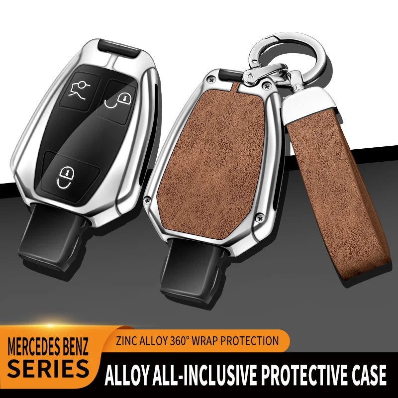 GPRGIT Zinc Alloy Leather Car Key Case Cover for Mercedes Benz a B C S Class AMG GLA CLA GLC W176 W221 W204 W205