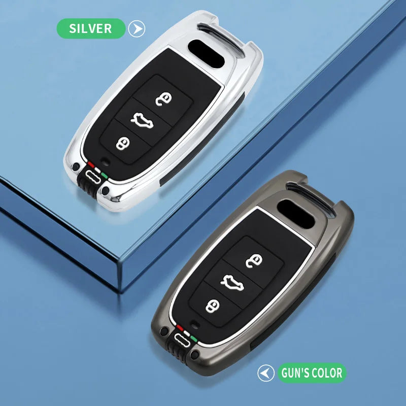 GPRGIT Fashion Zinc Alloy Car Remote Key Case Cover Shell for Audi A1 A3 A4 A5 A6 A7 A8 Quattro Q3 Q5 Q7 2009-2015 Keyless Accessories