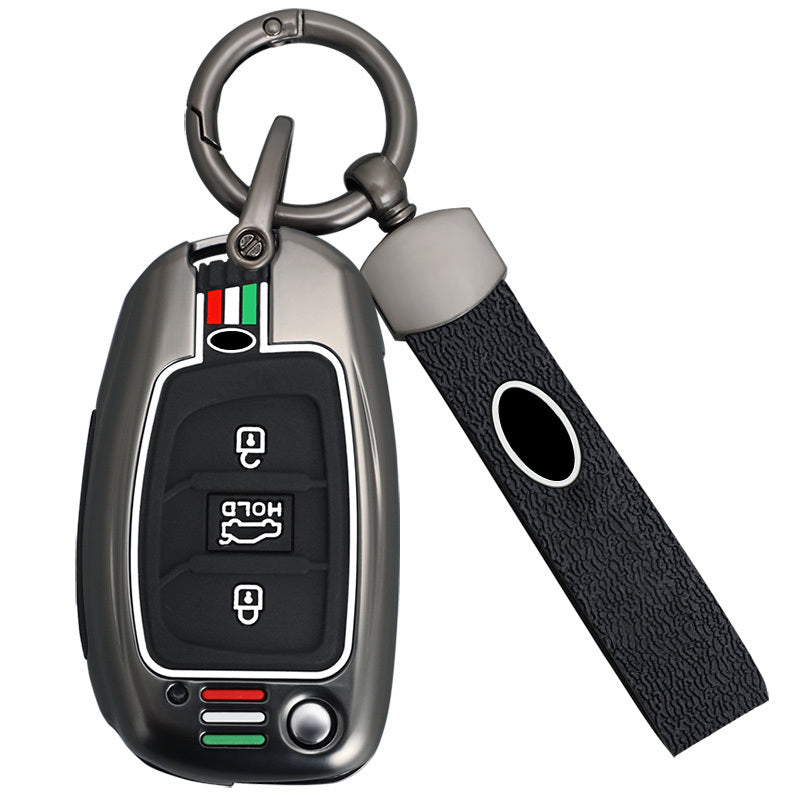 GPRGIT Zinc Alloy Folding Car Key Case Protector Cover for Hyundai Tucson Creta Ix25 I10 I20 I30 Verna Mistra Elantra Santa Fe