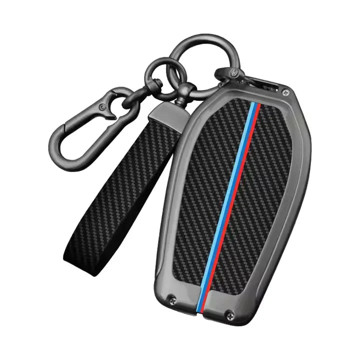 GPRGIT Carbon Metal Car Key Case for Toyota RAV4 Highlander Corolla Hilux Fortuner Land Cruiser Camry Crown CHR Prado 2017 2018 Prius