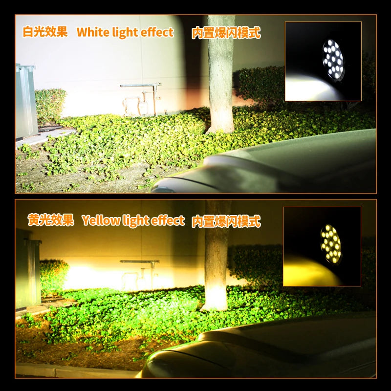Off Road Spot Round Truck Work Lamp 51w Two-tone Led Driving Lights Work Spot Beam Round Offroad Driving Light