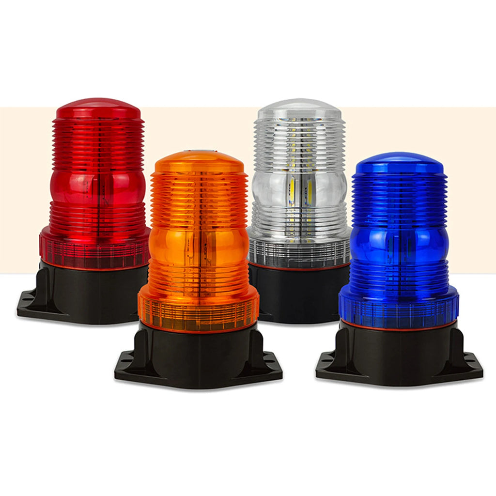 High Quality 12-110V LED Yellow Flash Beacon Warning Strobe Light Auto Exterior Lighting for Heavy Duty Tractor Forklift Warning