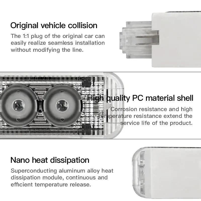 GPRGIT Dual Lens Icon Welcome Door Light for Audi A6L A4L A7 S6 RS6 RS4 TTS TT RS Q2 Q3 Q5 Q7 R8 12V